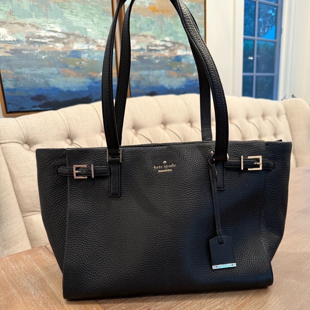 Black leather kate spade purse